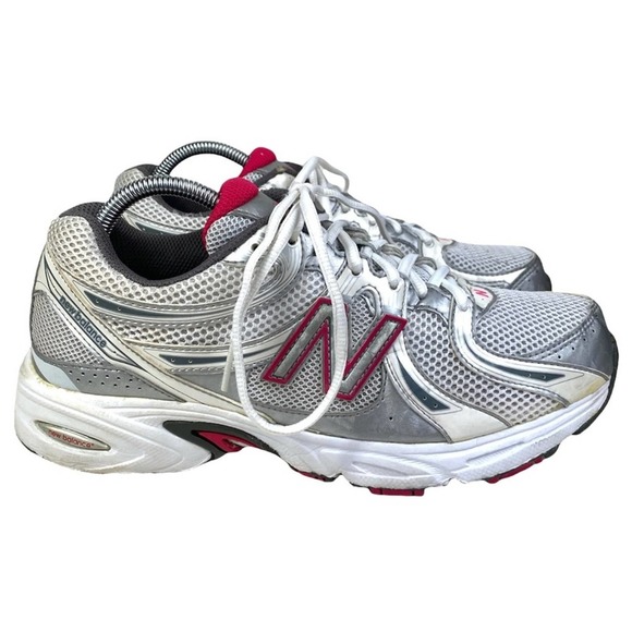 NEW BALANCE 470 MADE IN USA METALLIC SILVER AND PINK SNEAKERS WOMEN’S SIZE 10 - Picture 1 of 13
